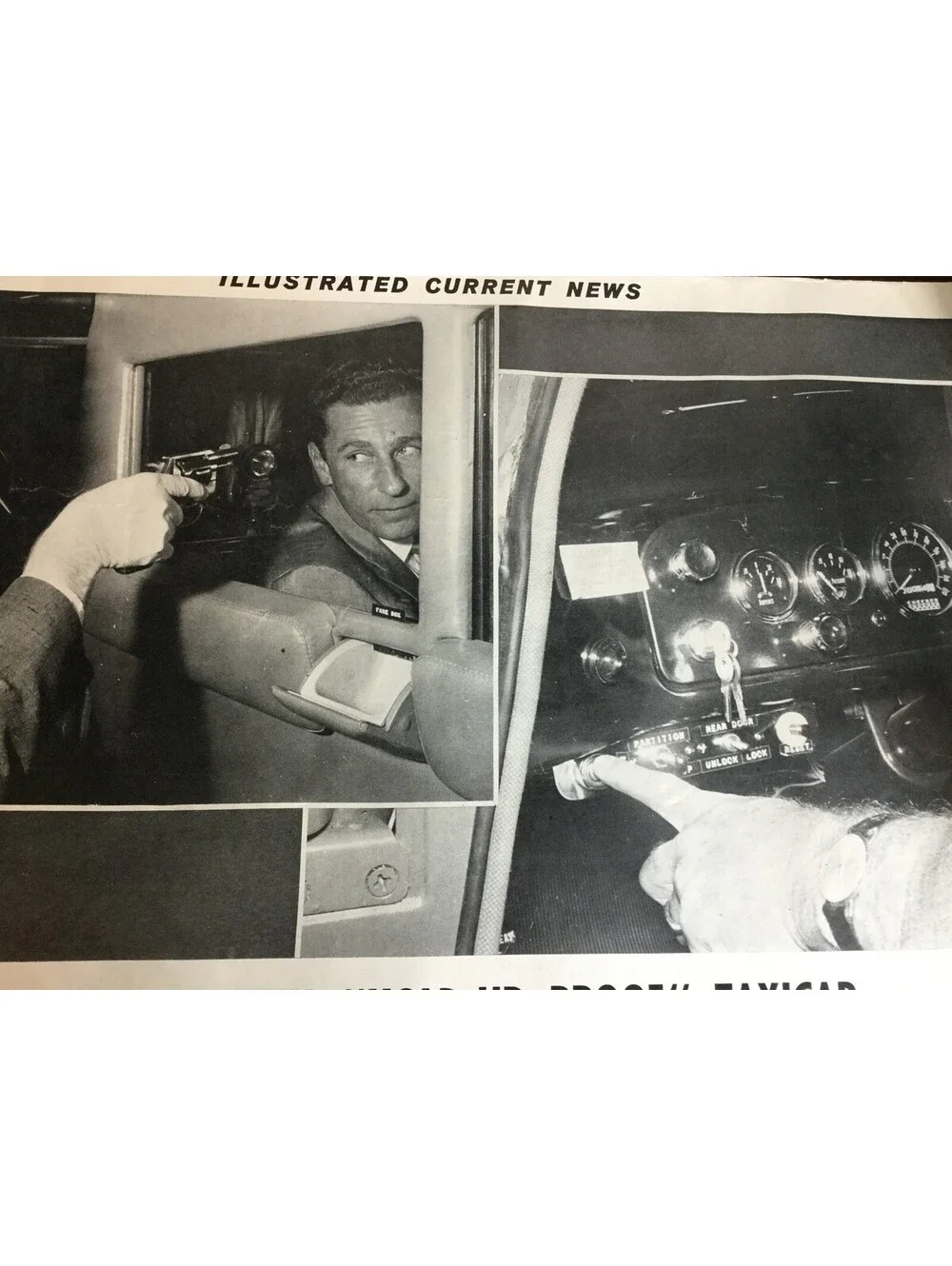 Illustrated Current News Photo - Hold Up Proof Taxicab Bullet Proof Partition